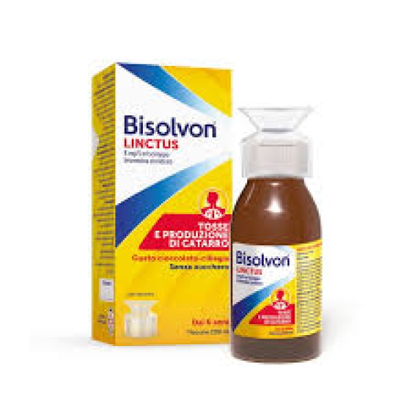 Bisolvon Linctus 8mg/5ml Sciroppo - Gusto Cioccolato-Ciliegia Bromexina Cloridrato (SCAD.04/2028)