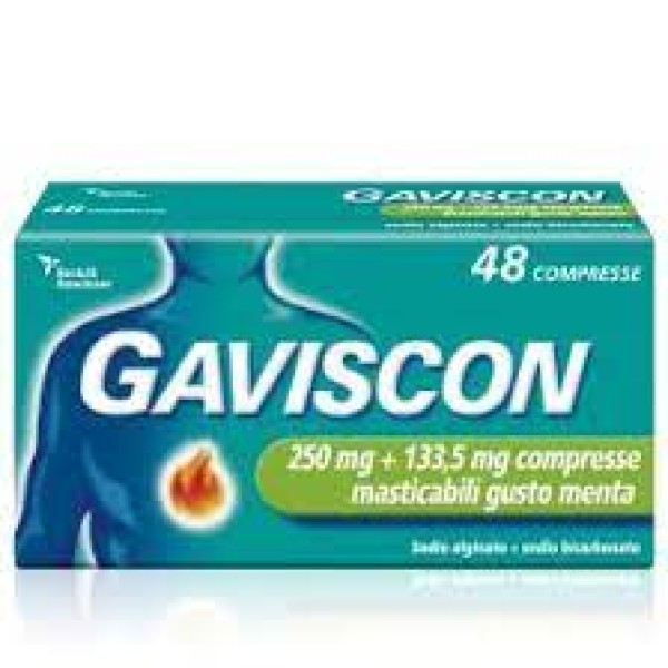 Gaviscon (SCAD.07/2024) 48 Compresse 250 + 133,5 mg - Gusto Menta 