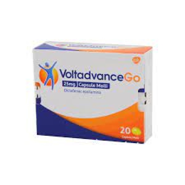 VoltAdvance Go 20 Capsule Molli Diclofenac 25 mg  (SCAD.12/2026)