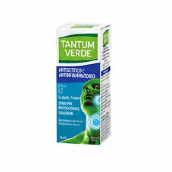 Tantum Verde Antisettico e Antinfiammatorio Spray Per Mucosa Orale 15 ml Soluzione 1,5 mg/ml + 5 mg/ml