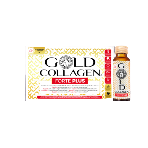 Gold Collagen Forte PLUS 10 Flaconcini (SCAD.01/2026) Integratore a Base di Collagene e Acido Ialuronico