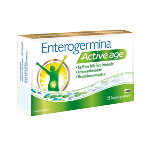 Enterogermina Active Age 28 Compresse - Fermenti Lattici, Ginko Biloba e Vitamina B12