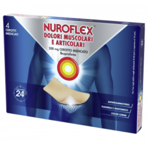 Nuroflex 200mg 4 cerotti medicati 200 mg (SCAD.04/2024) Cerotti Antidolorifico