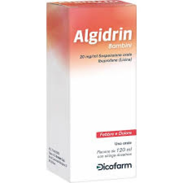 Algidrin Sciroppo Ibuprofene per Febbre e Dolore per Bambini 20mg/ml 120ml (SCAD.11/2025)