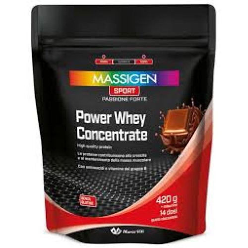 Massigen Sport Power Whey Protein 100% Concentrate Gusto Chiccolato 420 g (SCAD.09/2028)