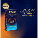 Durex Nude Sensation Preservativi In Nitrile Ultra Sottili Extra Lubrificati XL 6 Pezzi