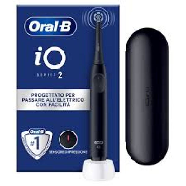 Oral-B iO Series 2 Clean & Care Night Black Spazzolino Elettrico con Custodia da Viaggio