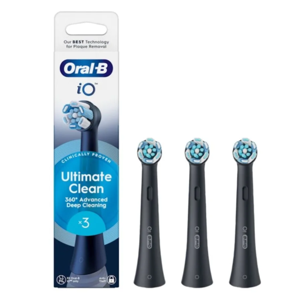 Oralb Power Refill io Ultra Clean Black 3 Pezzi