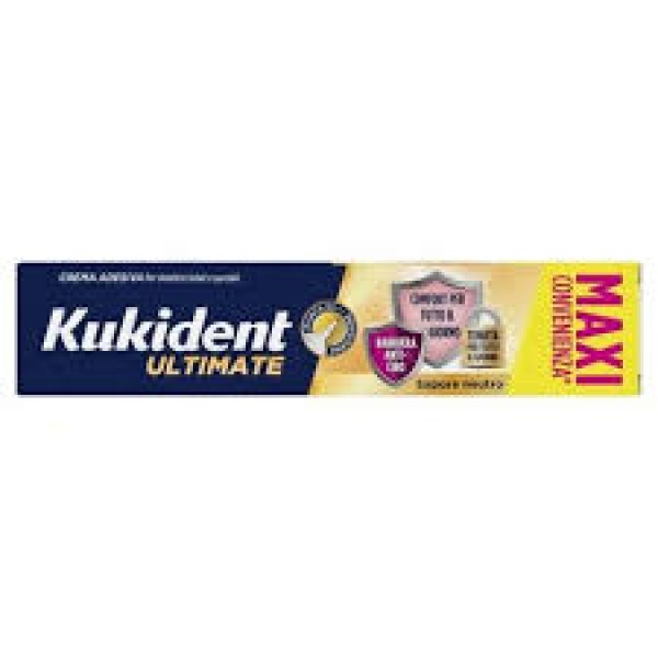 Kukident Ultimate Neutro 57g Crema Adesiva per Dentiere con Tenuta Superiore e Protezione Gengivale