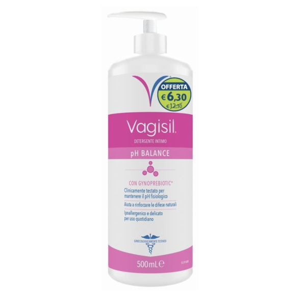 Vagisil Detergente intimo pH Balance 500 ml con Prebiotici Naturali