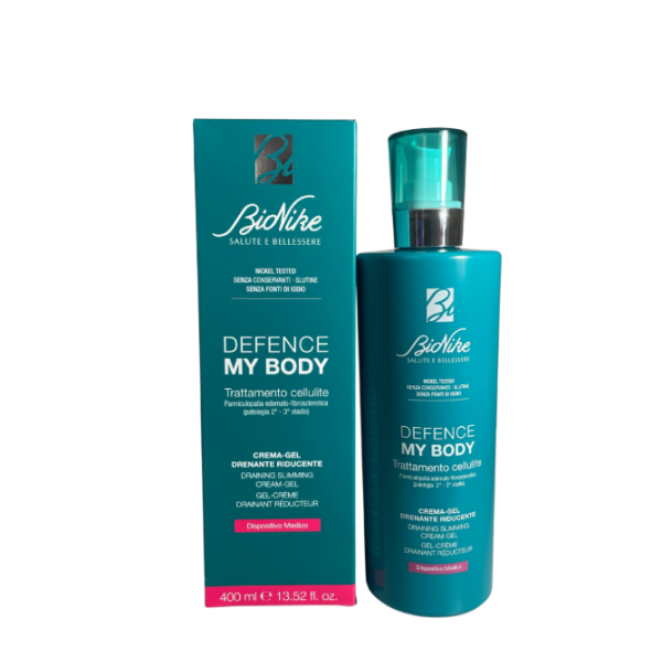 BioNike Defence My Body Crema Gel Trattamento Cellulite Drenante Riducente 400 ml (SCAD.02/2028)
