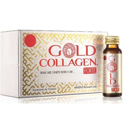 Gold Collagen Forte 10 Flaconcini (SCAD.01/2025) Integratore a Base di Collagene e Acido Ialuronico