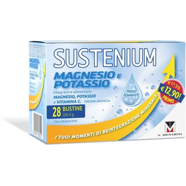 Sustenium (SCAD.01/2026) Magnesio e Potassio 28 Buste - Senza Zucchero