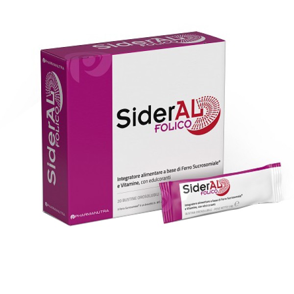 Sideral Folico 20 Stick Orosolubili 20 mg (sCAD.11/2026) - Integratore con Ferro e Acido Folico