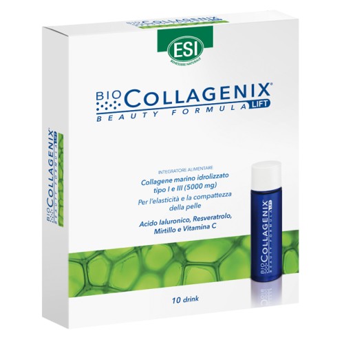 Esi BioCollagenix 10 Drink 30 ml  Integratore a base di Acido Ialuronico e Collagene