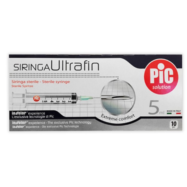 Siringa Pic Ultrafin 5 ml 10 Pezzi (A14 U/F 22985) SCAD.11/2027