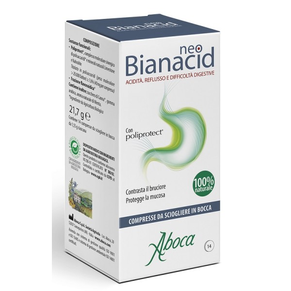 Aboca Neobianacid 14 Compresse - Dispositivo medico per Acidità e Reflusso 