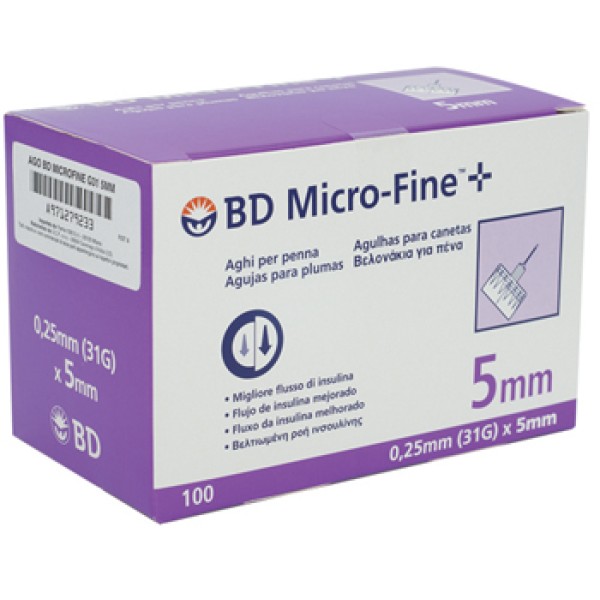 BD MICROFINE AGO G31 5MM 100PZ