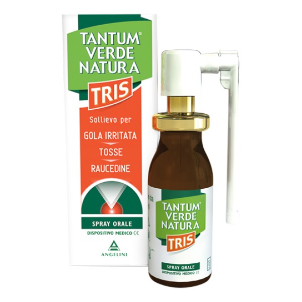 Tantum Verde Natura Tris Spray 15 ml (SCAD.05/2024) Gola irritata, Tosse e Raucedine