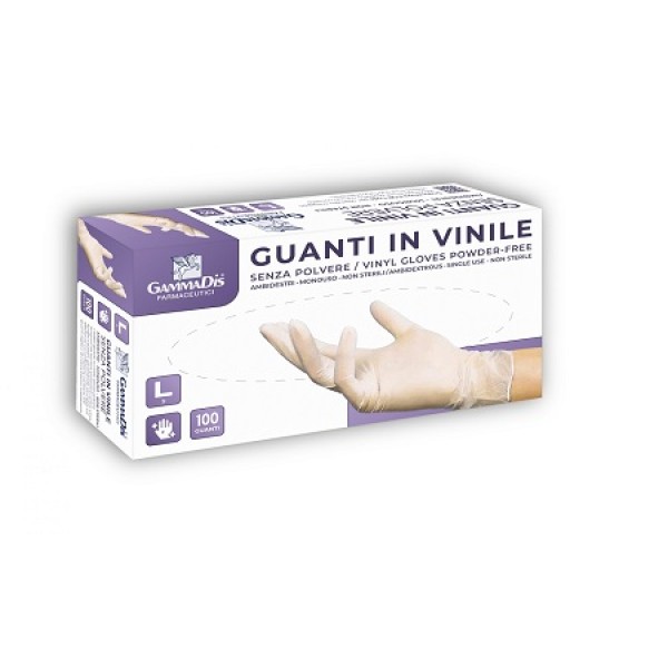 GUANTI VINIL S/POL M 100P GAMMAD