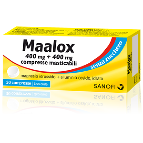 Maalox Senza Zucchero 30 Compresse 400+400mg (SCAD.05/2025) - Gusto Limone