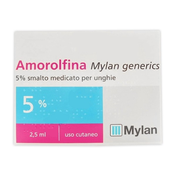Amorolfina Mylan Smalto  2,5ML 5% (Scadenza 07/2025) - Trattamento Onicomicosi 