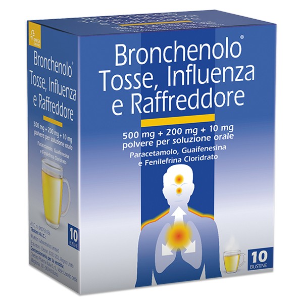 Bronchenolo Tosse Influenza Raffreddore 10 Buste (Scadenza 11/2025)