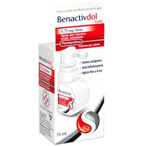 BenactivDol Gola Spray 15 ml 8,75 mg Flurbiprofene