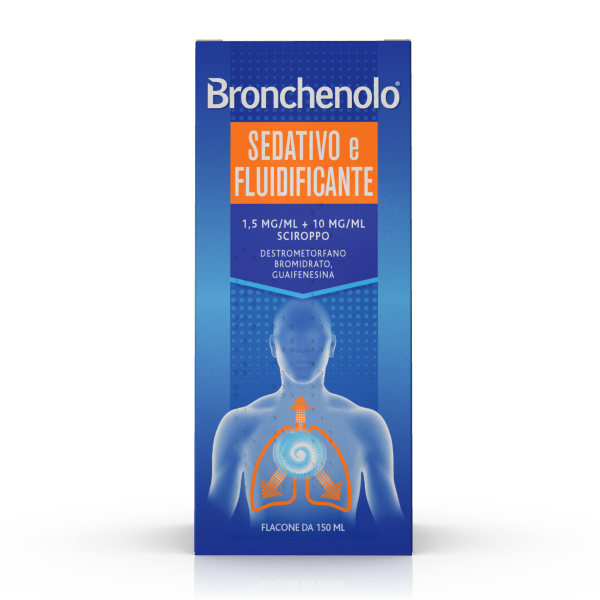 Bronchenolo Sciroppo Sedativo Fluidificante 150 ml  (SCADENZA 12/2025) - Tosse Grassa e Secca 