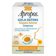 Apropos Gola Defens 20 Compresse Doppia Azione Gola e Sistema Immunitario - Gusto Menta e Agrumi