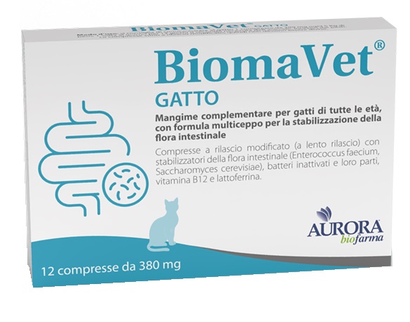 Biomavet Gatto 380 Milligrammi 12 Compresse Integratore Alimentare Per Gatti Per Benessere Intestinale E Flora Batterica img